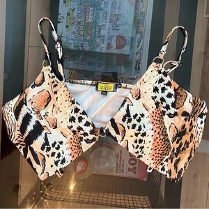 Love Highlight Animal Print Bra Top | MISSING STRING | Sz: 3XL